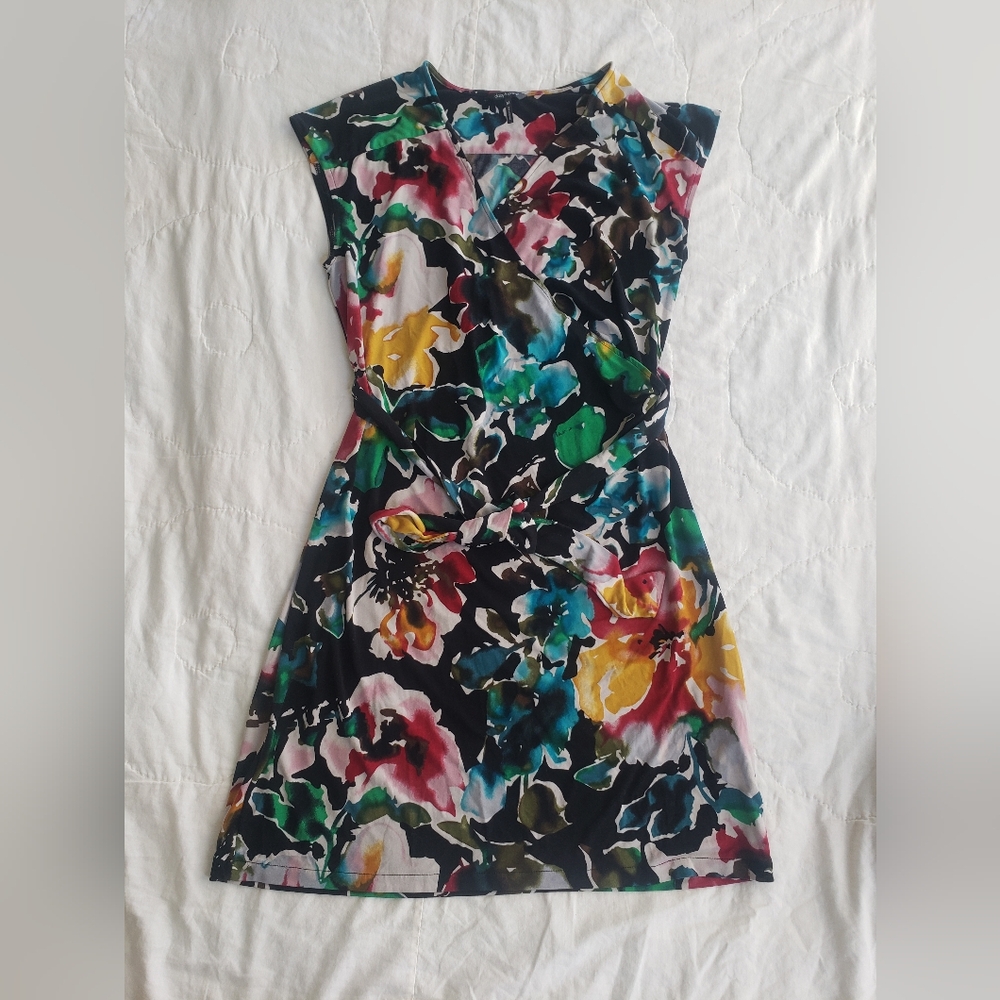 Daisy Fuentes Floral Wrap Dress, Vibrant, Spring Sundress, Work Wear, Flowers